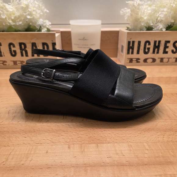 Dansko Black Leather Sling-back Sandals Womens Size 39 EUC - Picture 1 of 8